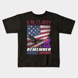 The Military USA Patriotic Proud Remember Honor Support Kids T-Shirt